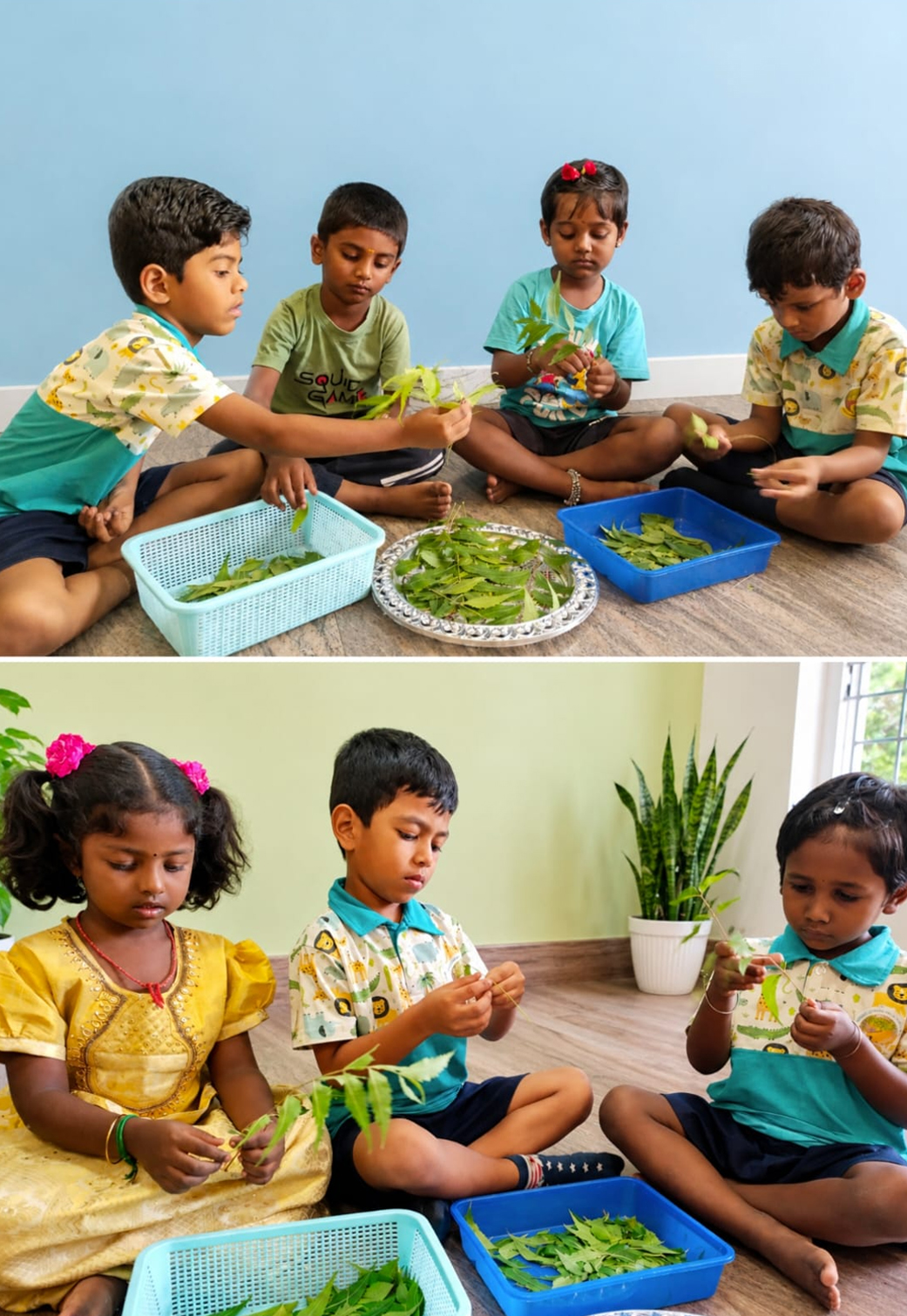 Students building STEM projects